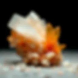 Close-up view of a stunning aragonite crystal formation showcasing its unique structure and colors.