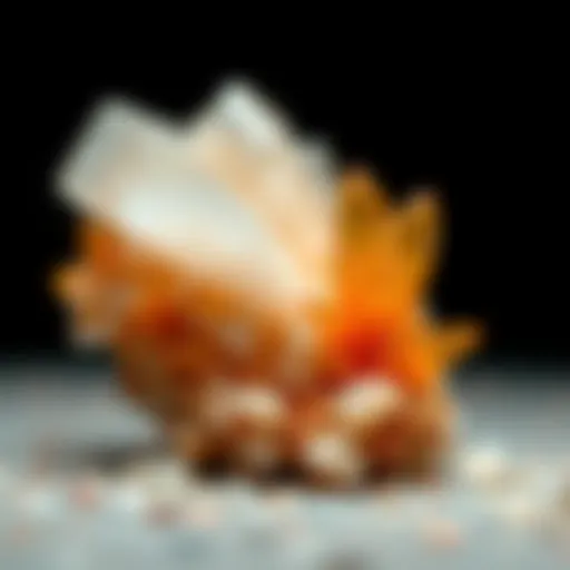 Close-up view of a stunning aragonite crystal formation showcasing its unique structure and colors.