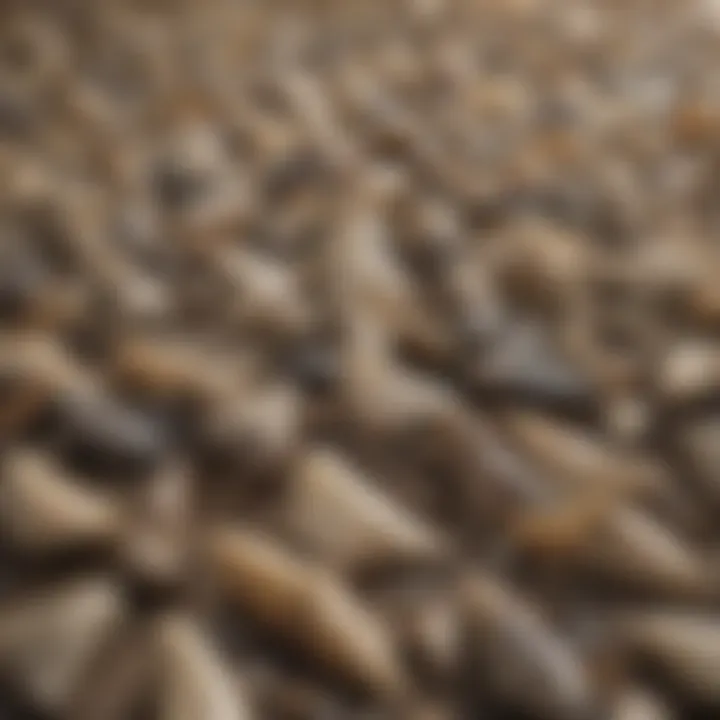 Selection of shark teeth on a display