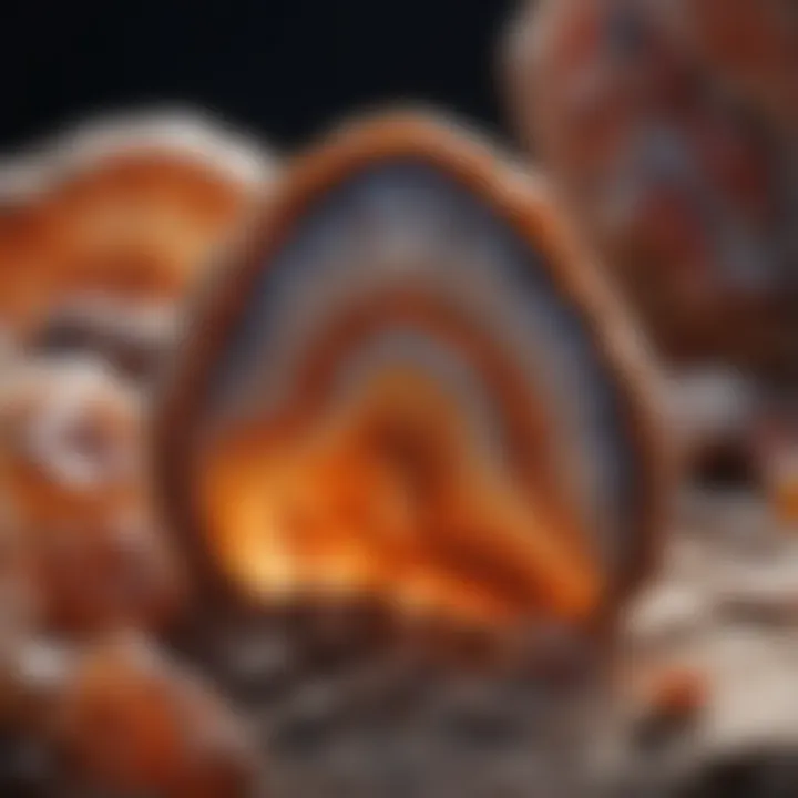 Geological formation of agate in natural setting