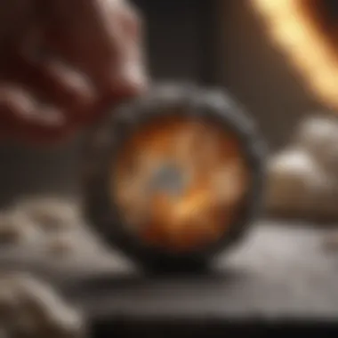Craftsmanship in Jewelry Creation An artisan skillfully shaping raw stones into fine jewelry pieces