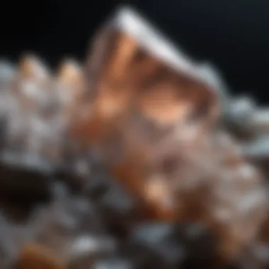 A close-up of a mineral specimen highlighting its distinctive crystalline structure.