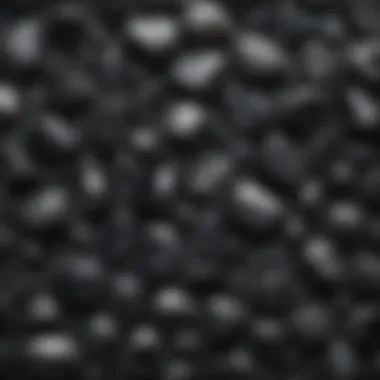 Diversity of Black Gemstones A stunning display of various black gemstones showcasing their unique textures and luster.