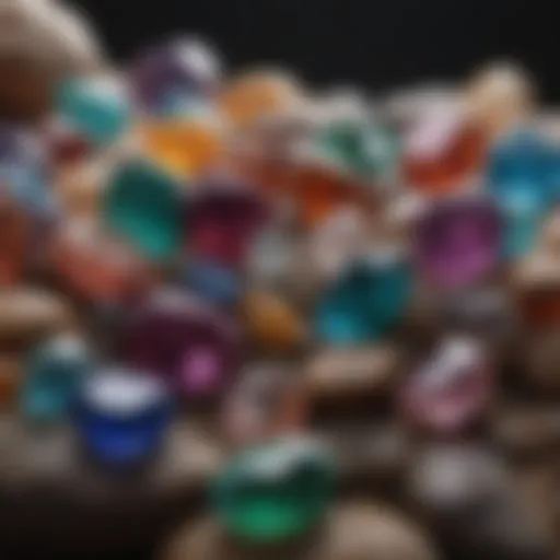 A variety of gemstones being polished in a rock tumbler