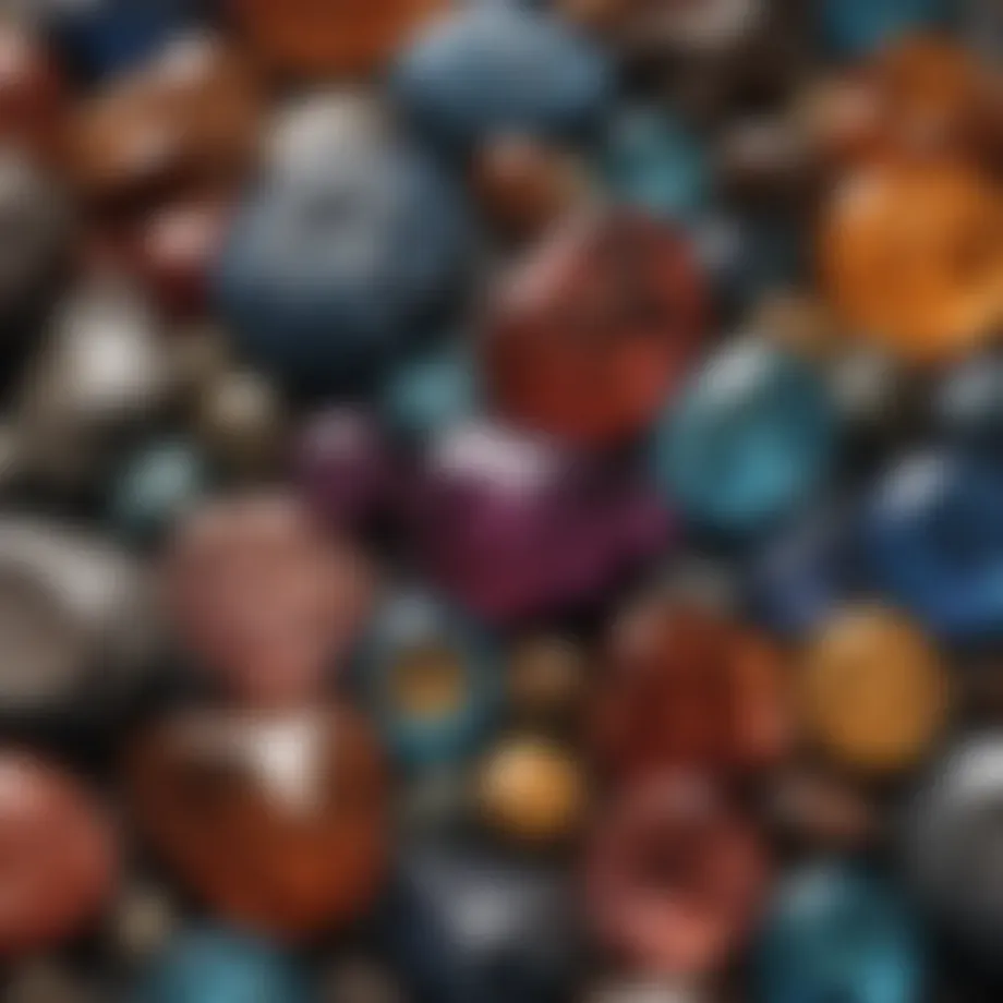 An array of precious stones showcasing diverse colors and cuts.