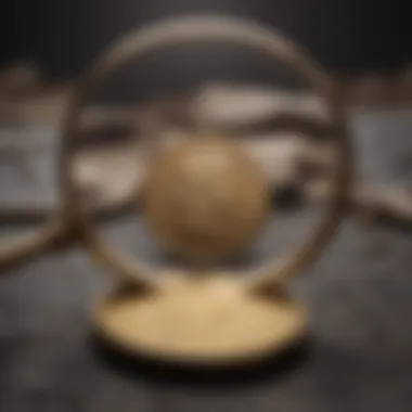 Examining Gold Coin with Magnifying Glass Magnifying glass examining a gold coin