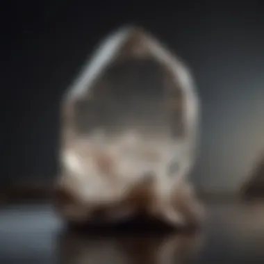 A clear quartz crystal reflecting light in a stunning display.