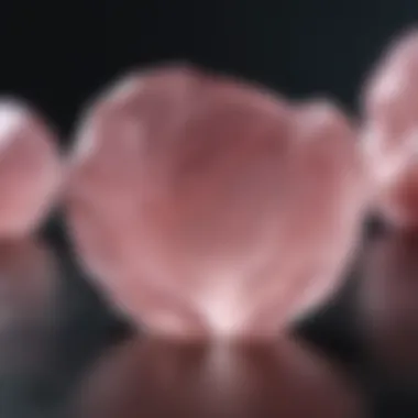 A striking piece of rose quartz with its delicate pink tones.