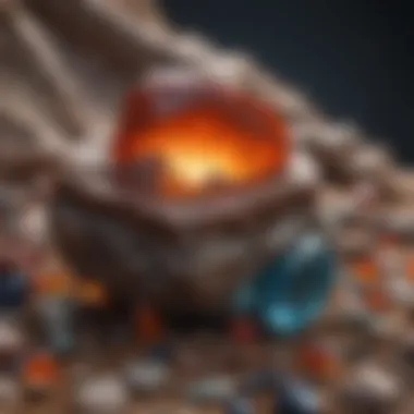 Geological Insights into Gemstone Formation A detailed illustration of the geological layers where gemstones can be found.