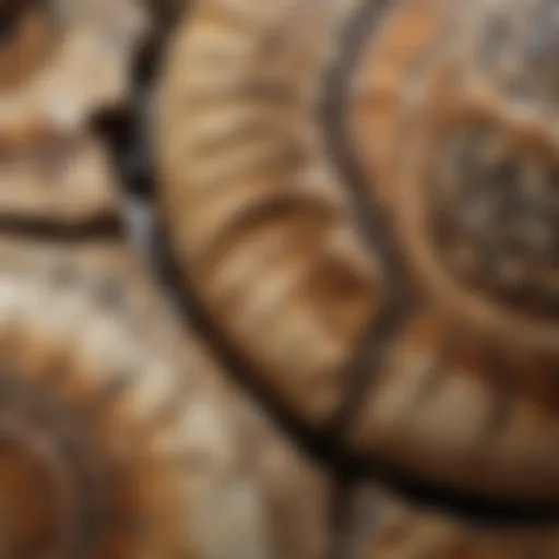 Close-up view of septarian stone showcasing its unique patterns and textures.