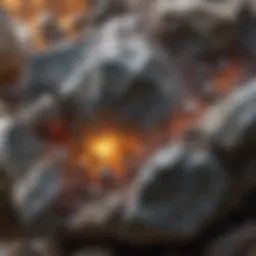 A detailed view of igneous rock showcasing its crystalline structure