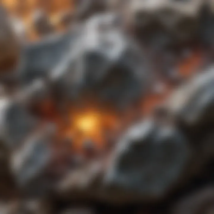 A detailed view of igneous rock showcasing its crystalline structure