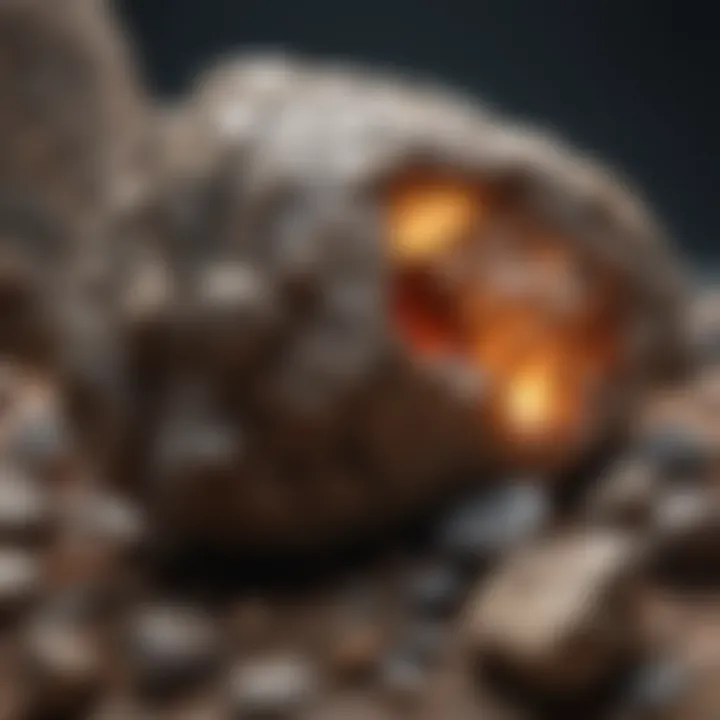 Metamorphic rock displaying schistosity