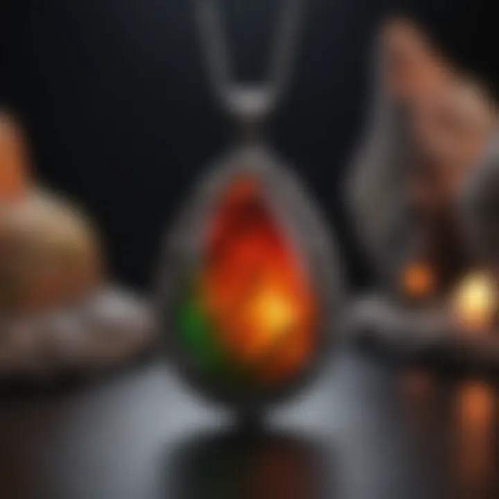 Artisan crafting an ammolite pendant with precision and care