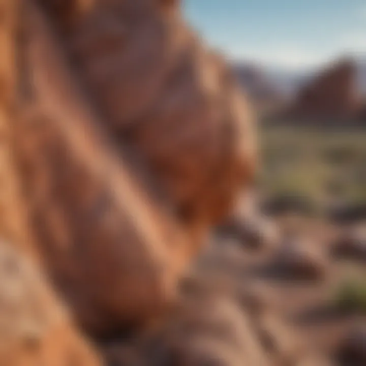 Close-up of a unique rock formation in Arizona