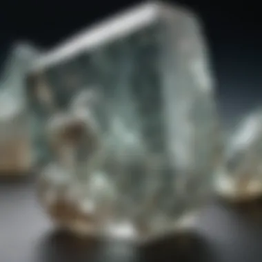 A close-up of a beryl crystal displaying its unique facets