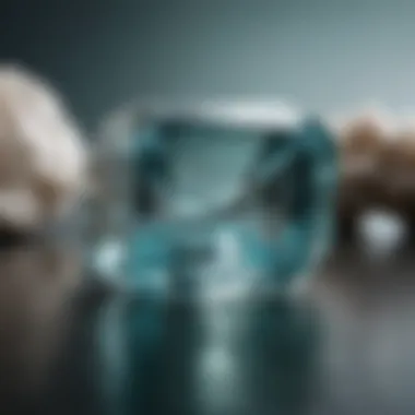 Aquamarine Beryl: The Ocean's Essence A stunning aquamarine beryl shining under natural light