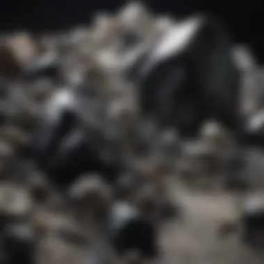 A geological formation illustrating the natural environment of black and white crystals