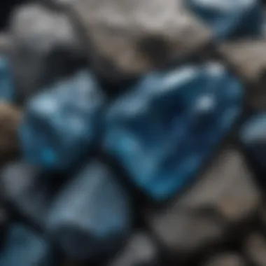 Textures of Natural Blue Minerals A geological sample highlighting the unique textures of blue minerals in nature.