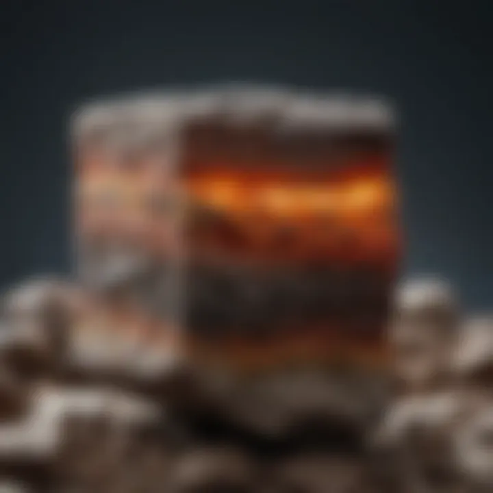 Geological layers illustrating sedimentary, igneous, and metamorphic stones