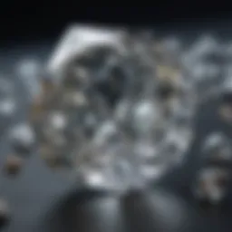 Close-up view of synthetic diamond-like material showcasing its crystalline structure