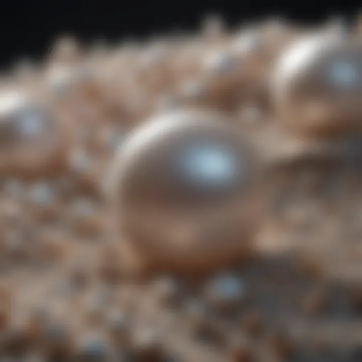 A close-up view of exquisite pearls highlighting their luster and texture.