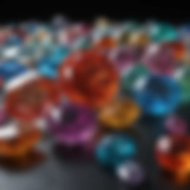 An array of vibrant gemstones showcasing their unique colors and cuts.