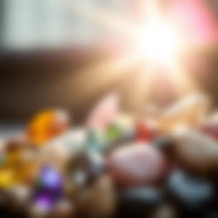 Close-up of various gemstones under natural light