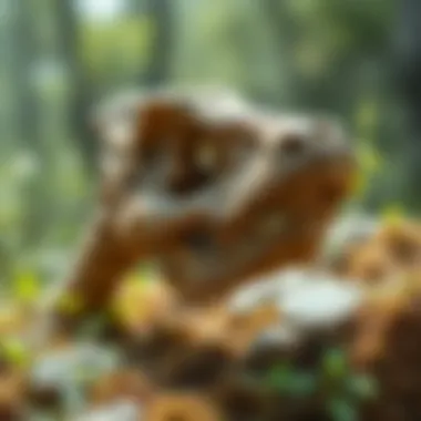 A beautifully preserved dinosaur bone in a natural setting