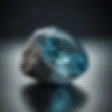 Showcasing a brilliant aquamarine gemstone highlighting its vibrant color and clarity