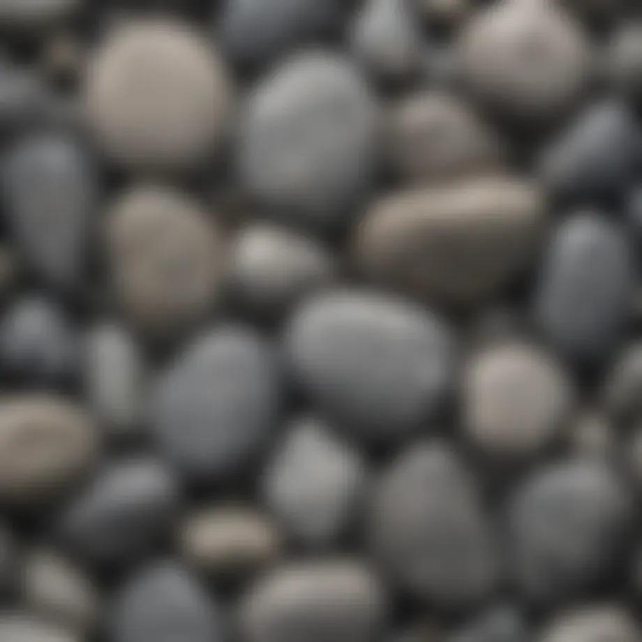 A collection of grey stones showcasing various textures and patterns