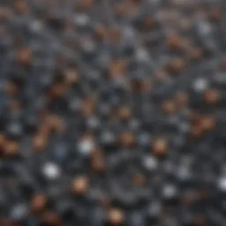 Close-up view of hematite pigment granules showcasing their rich texture and color depth.
