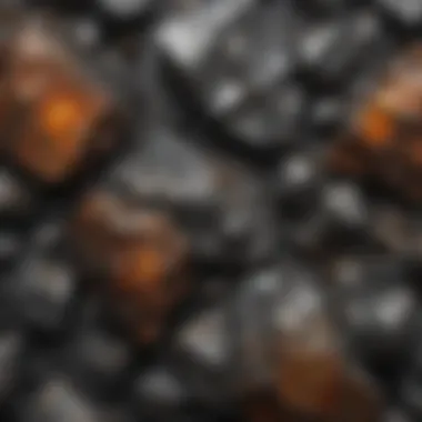 Intricate Textures of Meteorite Fragments A close-up view of a unique meteorite piece showcasing its texture and color variations.
