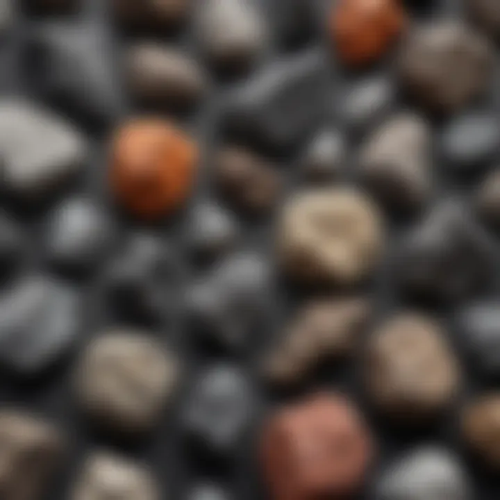 An educational display of various types of meteorites with labels highlighting their characteristics.