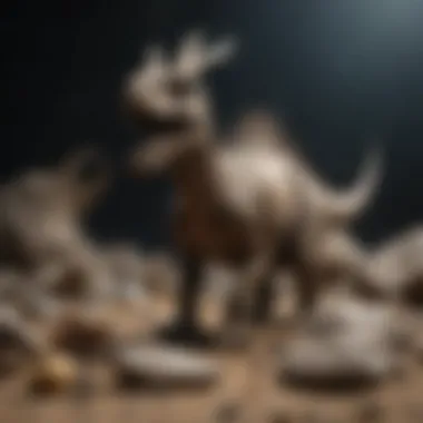 Dinosaur Fossil Collection A collection of various dinosaur fossils including Parasaurolophus