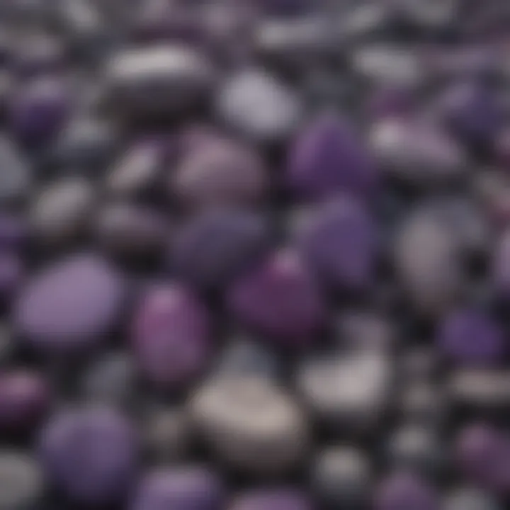 An array of stunning purple stones showcasing their unique shades and brilliance.