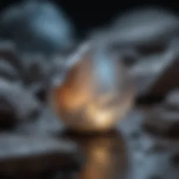 Raw moonstone exhibiting its ethereal glow