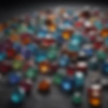 Polished Gemstones Collection A diverse array of beautifully polished gemstones arranged on a soft velvet cloth.