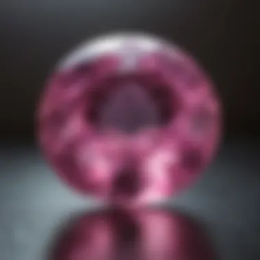 A close-up view of a beautiful pink sapphire