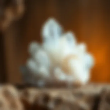 Artistic display of white crystal emphasizing its beauty and allure