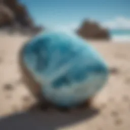 Stunning larimar stone showcasing its unique oceanic blues