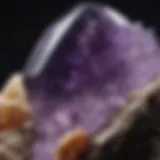 Close-up of a sparkling raw amethyst with intricate details