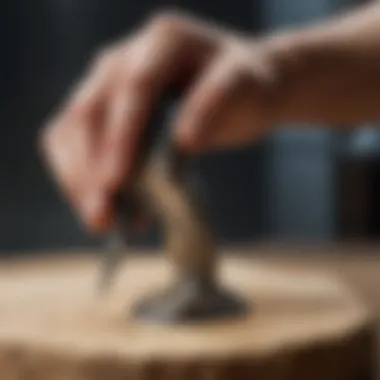 Expert Craftsmanship with Dremel Tool An expert using a Dremel tool for detailed craftsmanship.