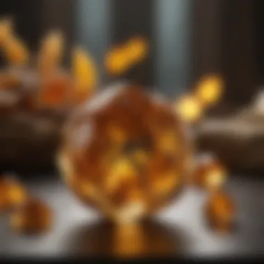 Citrine used in a decorative context, highlighting its aesthetic appeal
