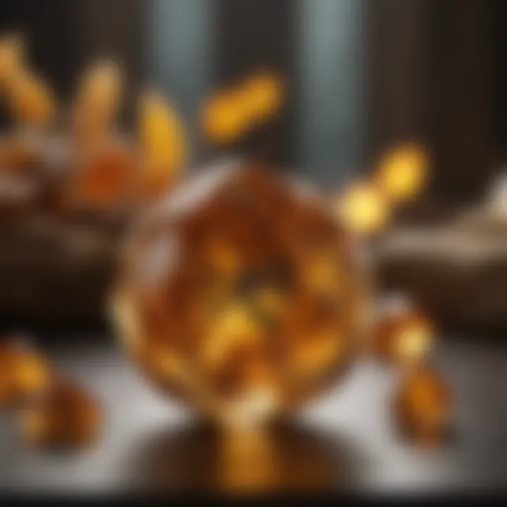 Citrine used in a decorative context, highlighting its aesthetic appeal