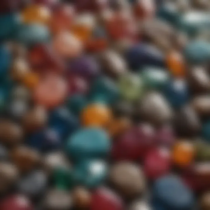 A collection of precious stones arranged by color for visual impact