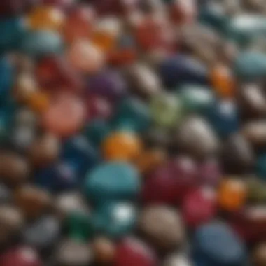Color Collection of Precious Stones A collection of precious stones arranged by color for visual impact