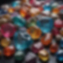 A spectrum of colored gemstones showcasing their vivid hues