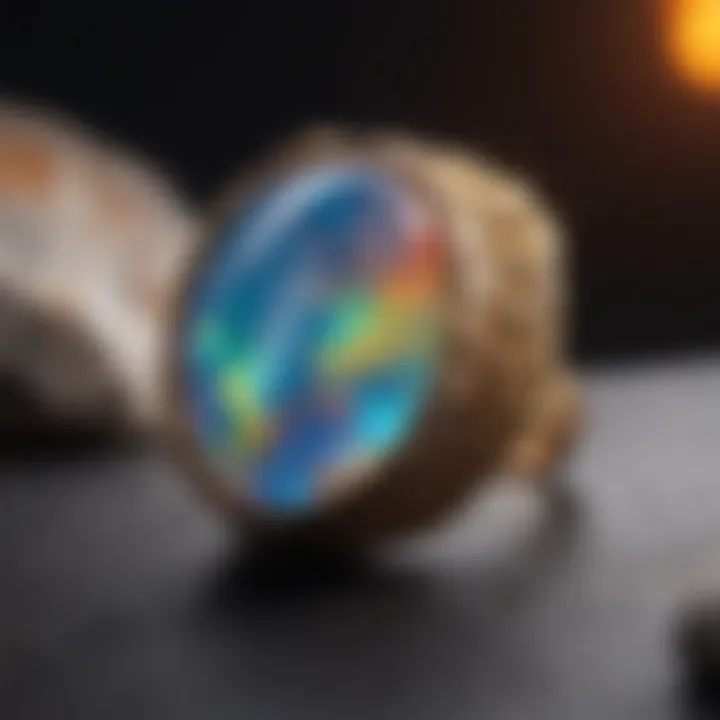 Artisan crafting jewelry pieces using synthetic opal slabs