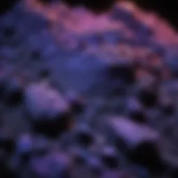 A close-up view of ultraviolet light illuminating fluorescent materials